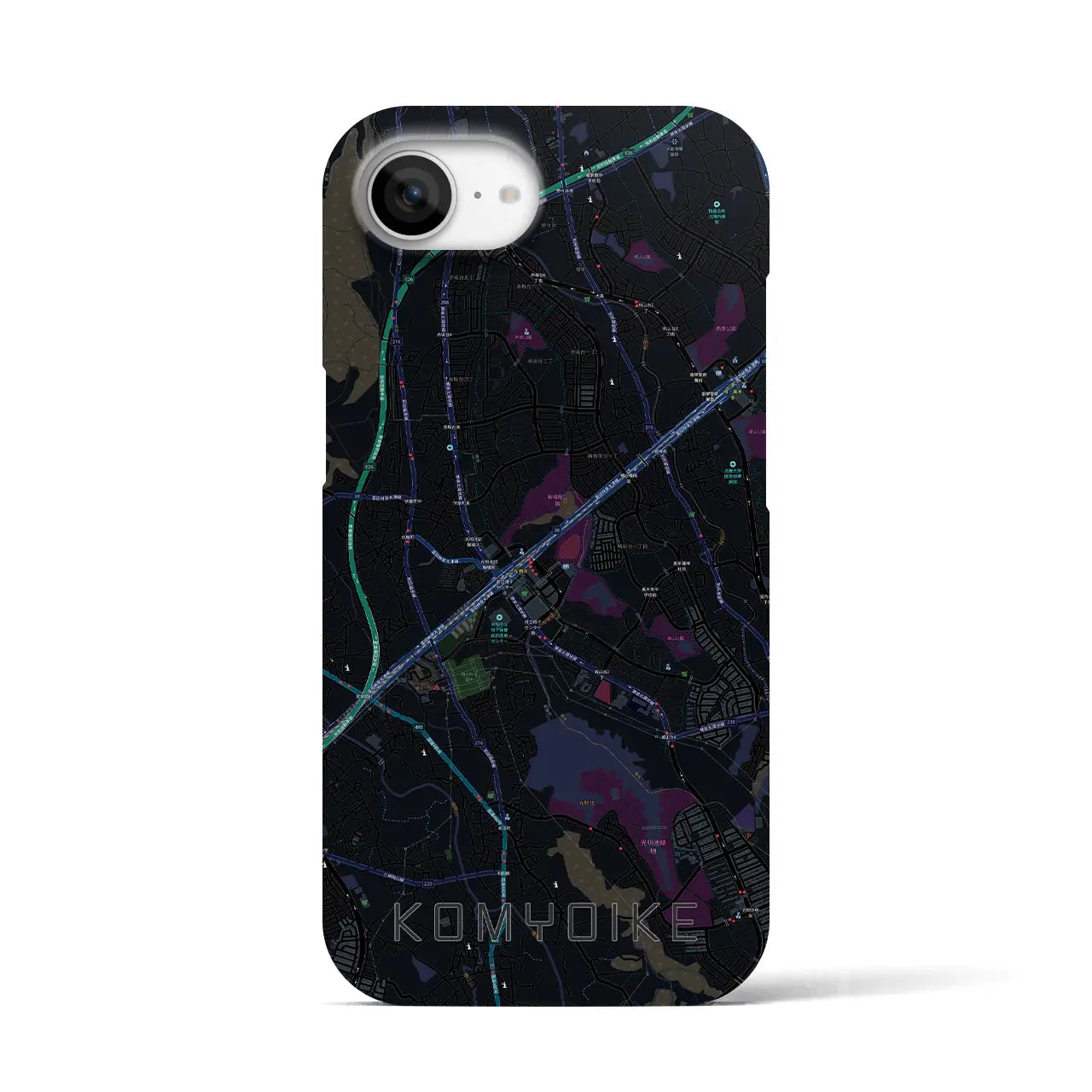 【光明池(大阪府)】地図柄iPhoneケース(バックカバータイプ)