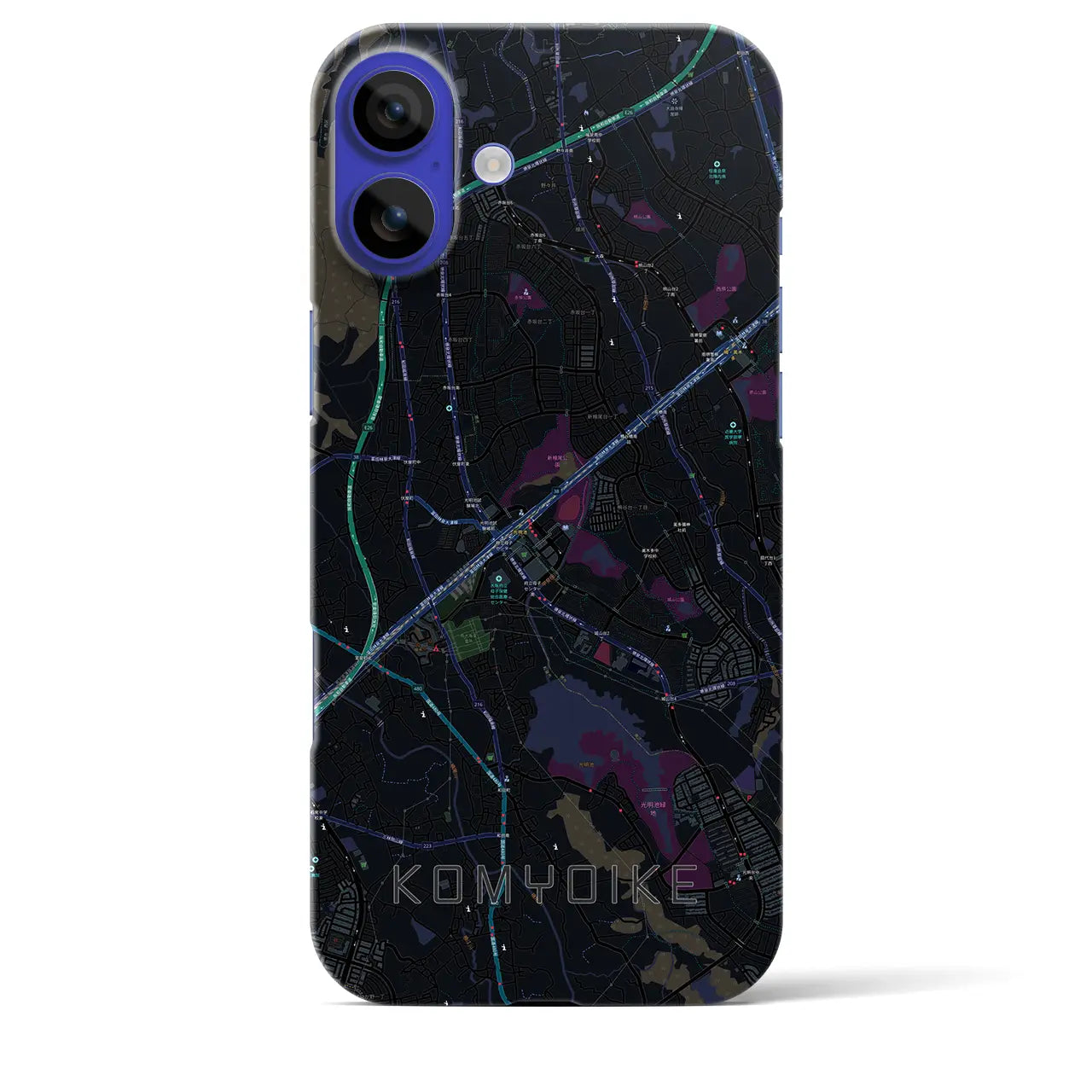 【光明池(大阪府)】地図柄iPhoneケース(バックカバータイプ)