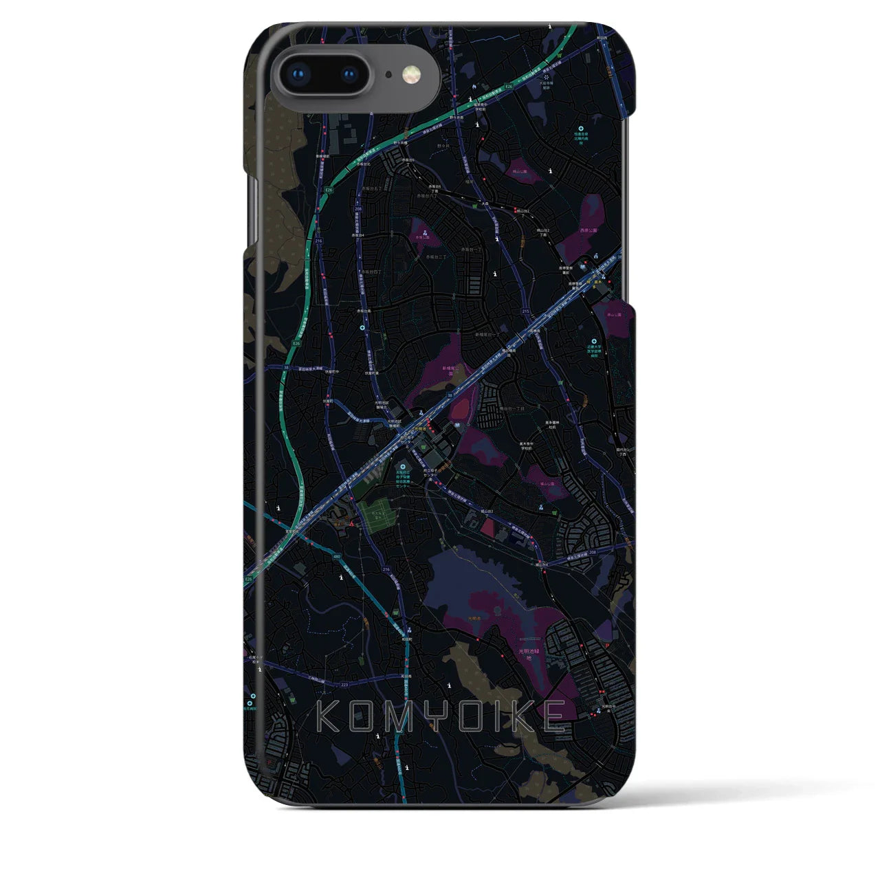 【光明池(大阪府)】地図柄iPhoneケース(バックカバータイプ)