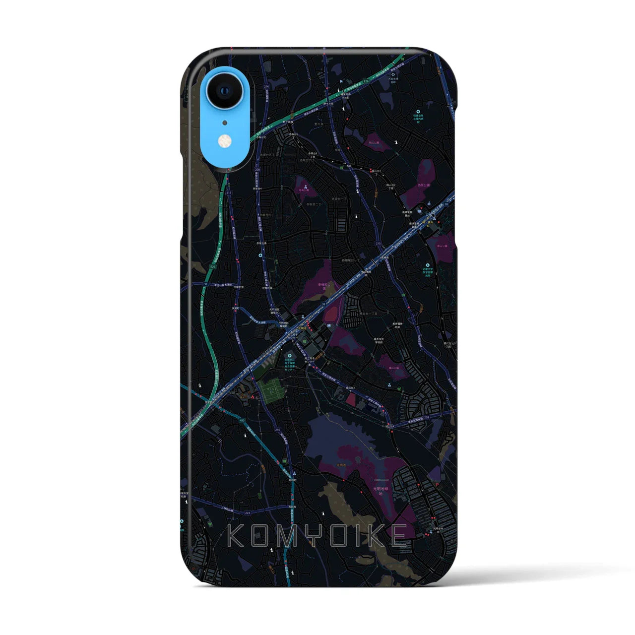 【光明池(大阪府)】地図柄iPhoneケース(バックカバータイプ)
