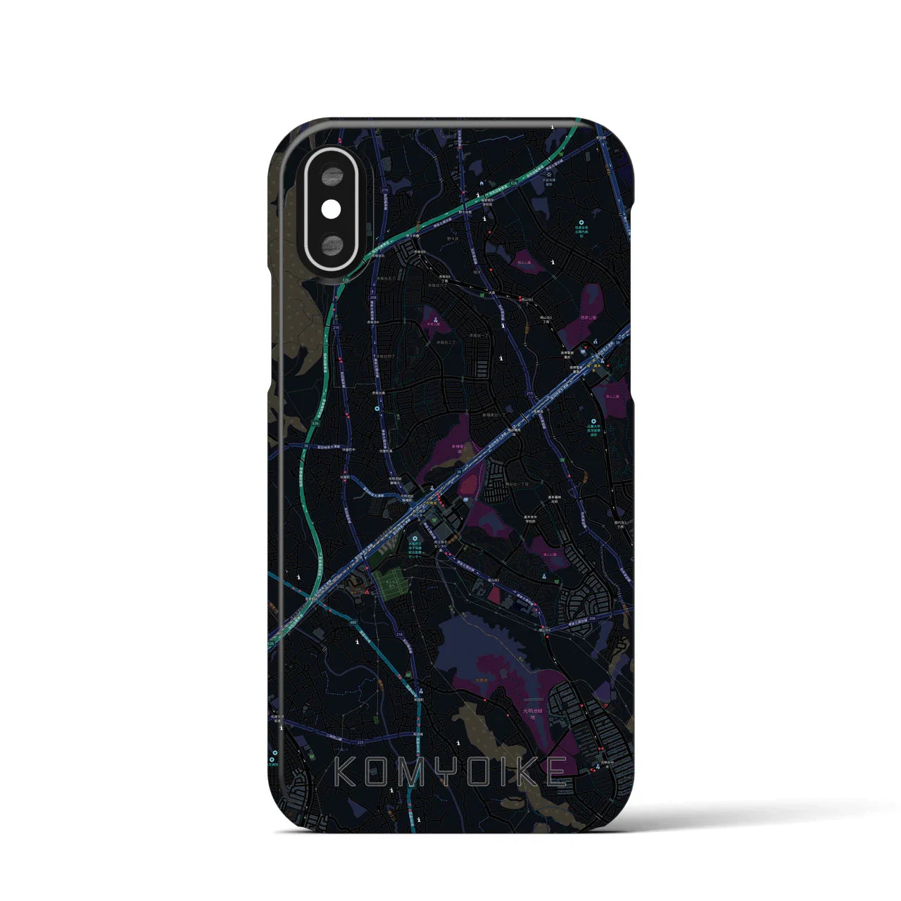 【光明池(大阪府)】地図柄iPhoneケース(バックカバータイプ)