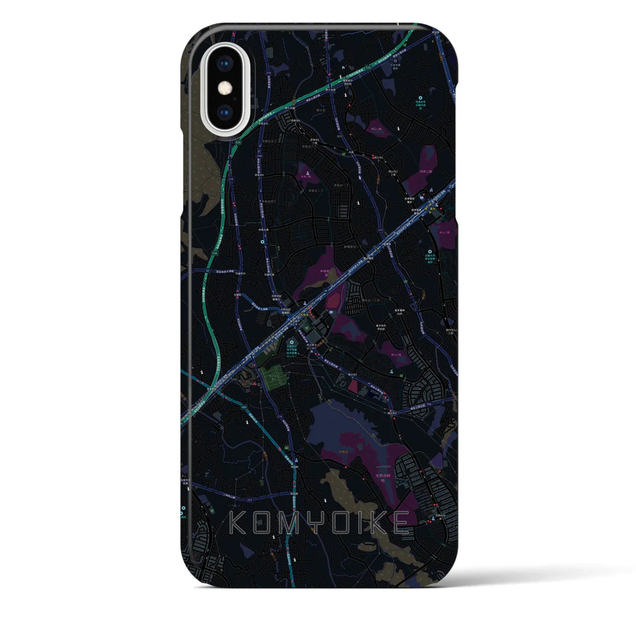 【光明池(大阪府)】地図柄iPhoneケース(バックカバータイプ)