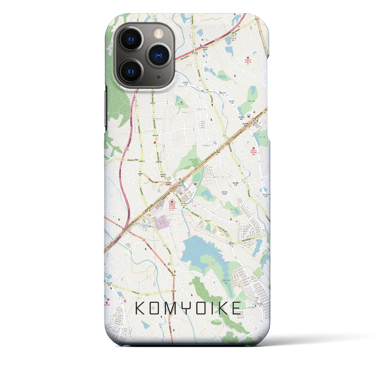 【光明池(大阪府)】地図柄iPhoneケース(バックカバータイプ)