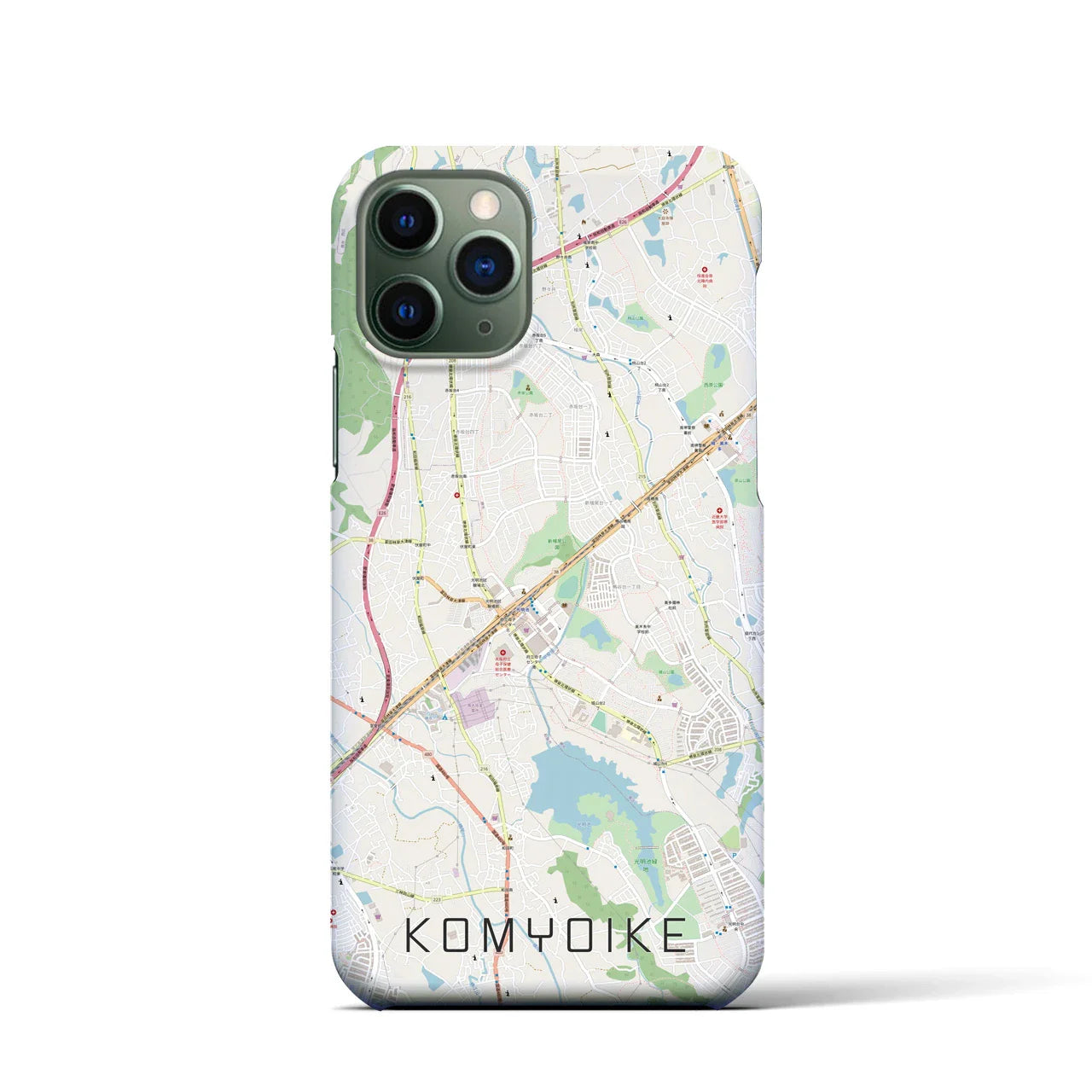 【光明池(大阪府)】地図柄iPhoneケース(バックカバータイプ)