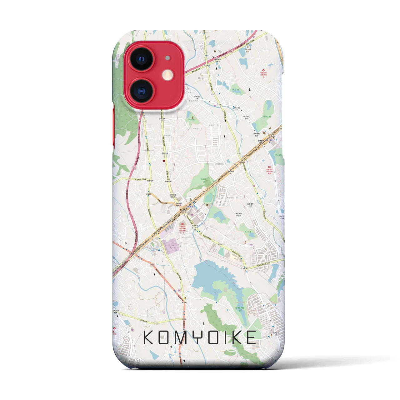 【光明池(大阪府)】地図柄iPhoneケース(バックカバータイプ)