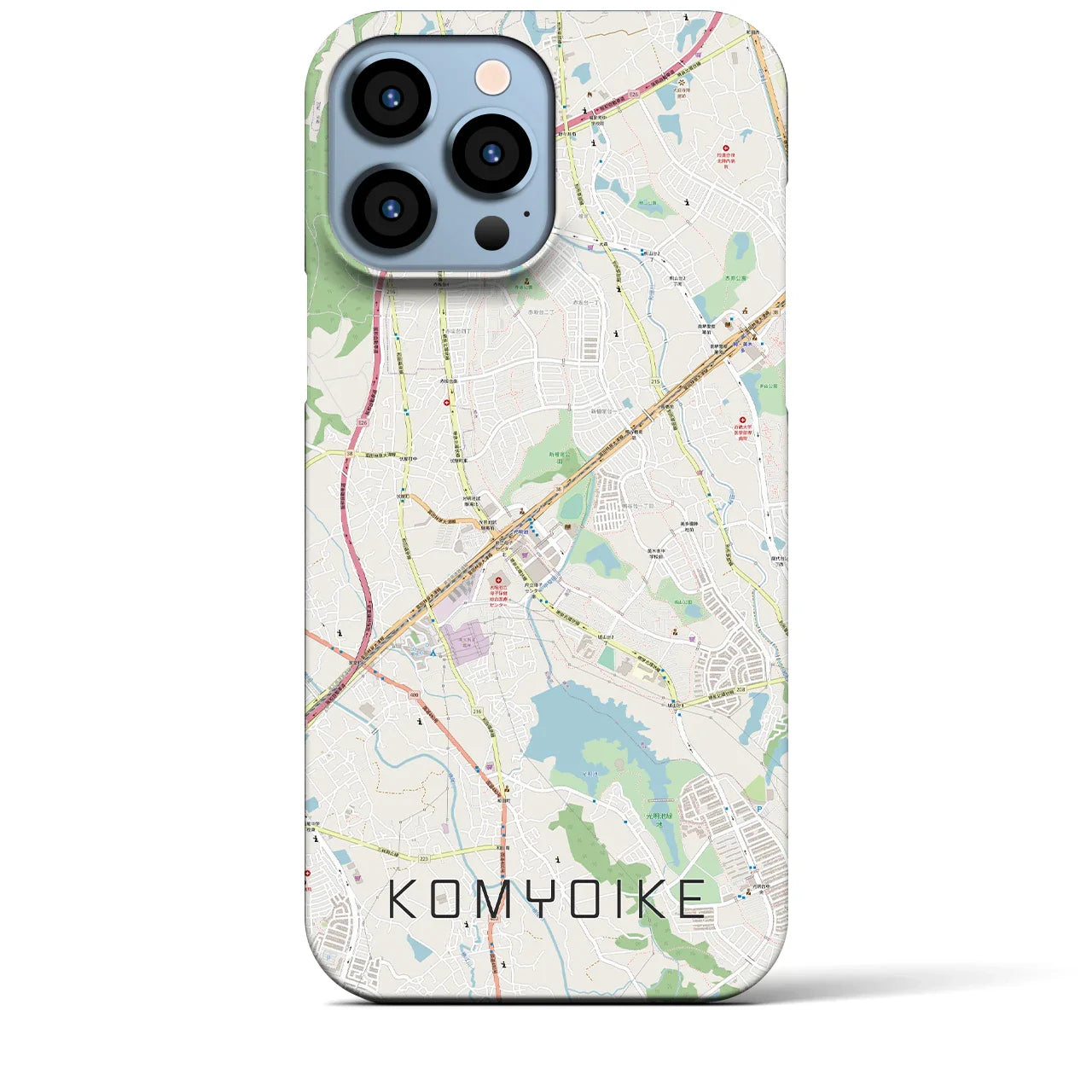 【光明池(大阪府)】地図柄iPhoneケース(バックカバータイプ)