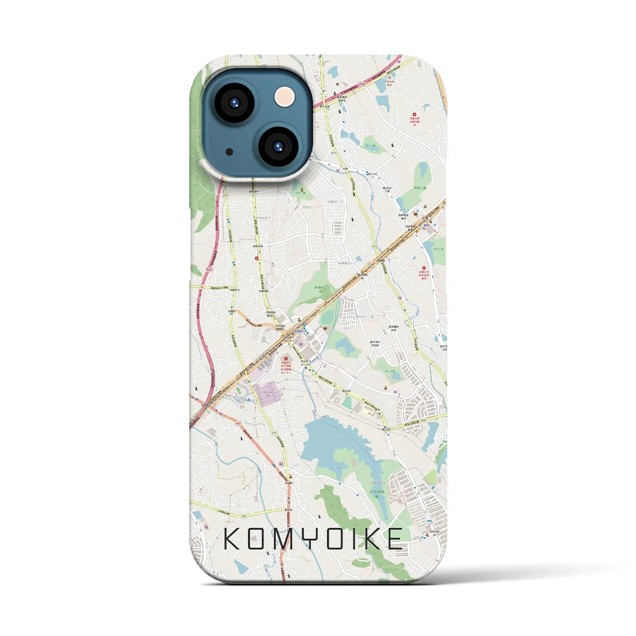 【光明池(大阪府)】地図柄iPhoneケース(バックカバータイプ)