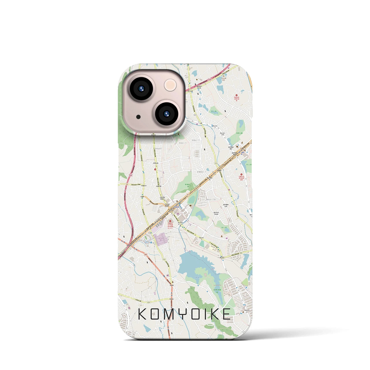 【光明池(大阪府)】地図柄iPhoneケース(バックカバータイプ)