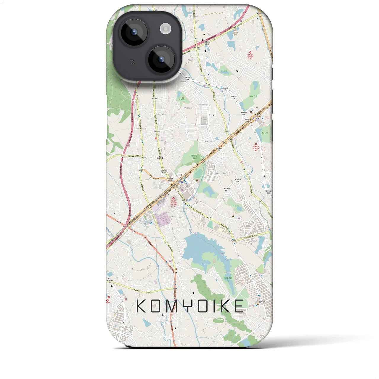 【光明池(大阪府)】地図柄iPhoneケース(バックカバータイプ)