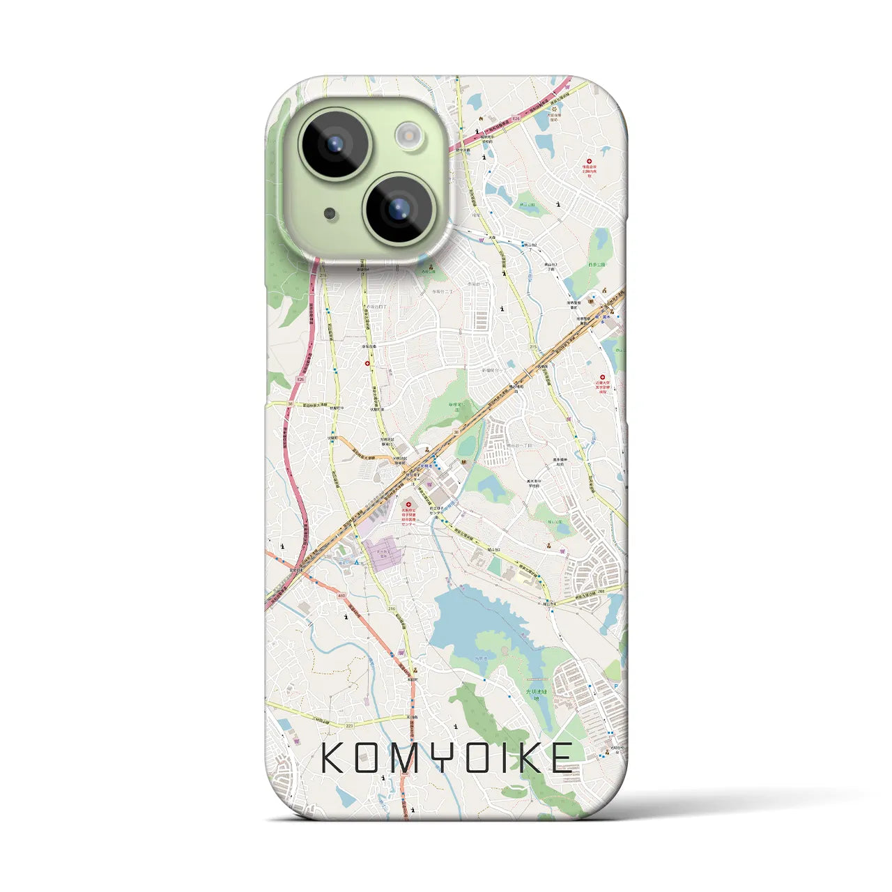 【光明池(大阪府)】地図柄iPhoneケース(バックカバータイプ)