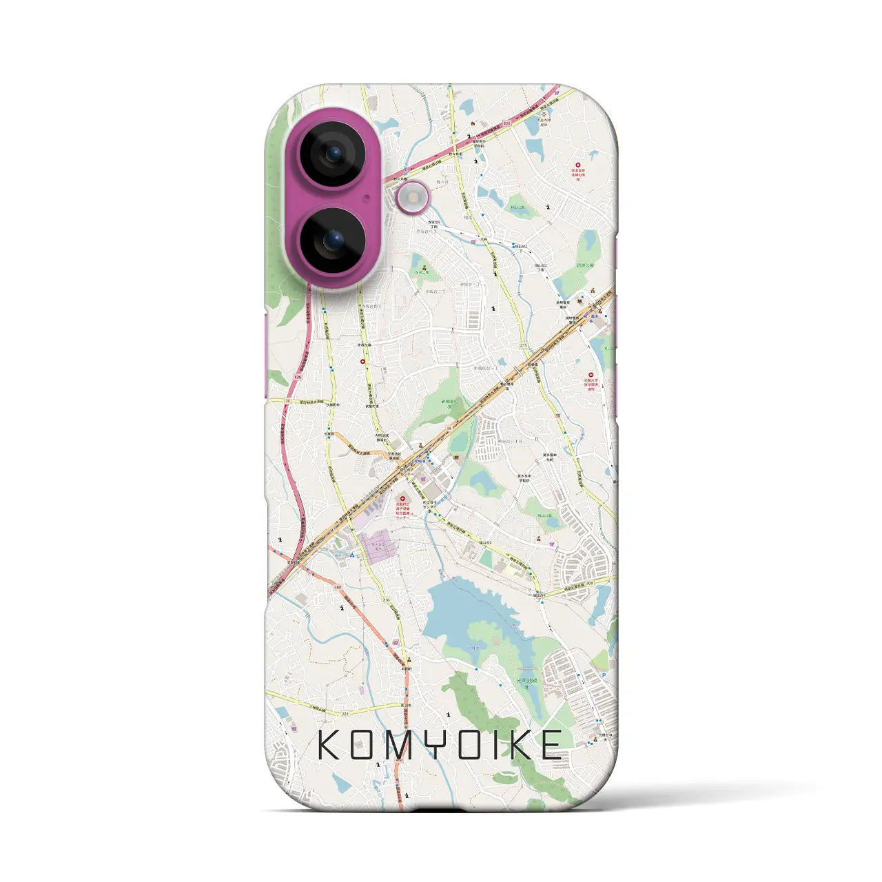 【光明池(大阪府)】地図柄iPhoneケース(バックカバータイプ)