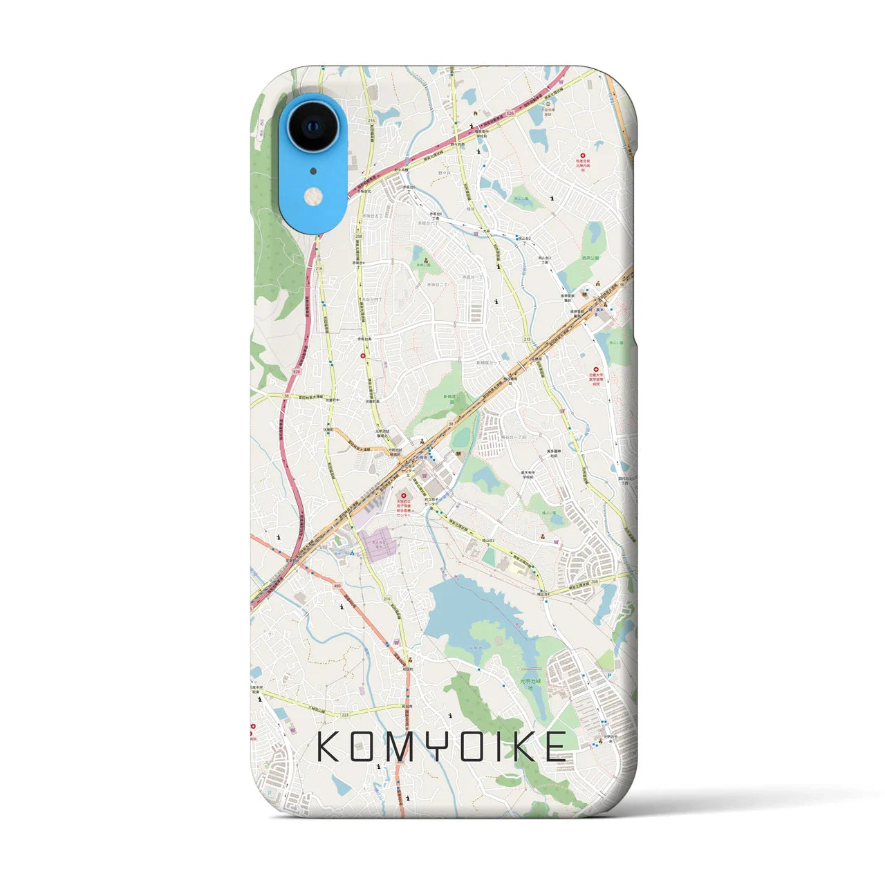 【光明池(大阪府)】地図柄iPhoneケース(バックカバータイプ)