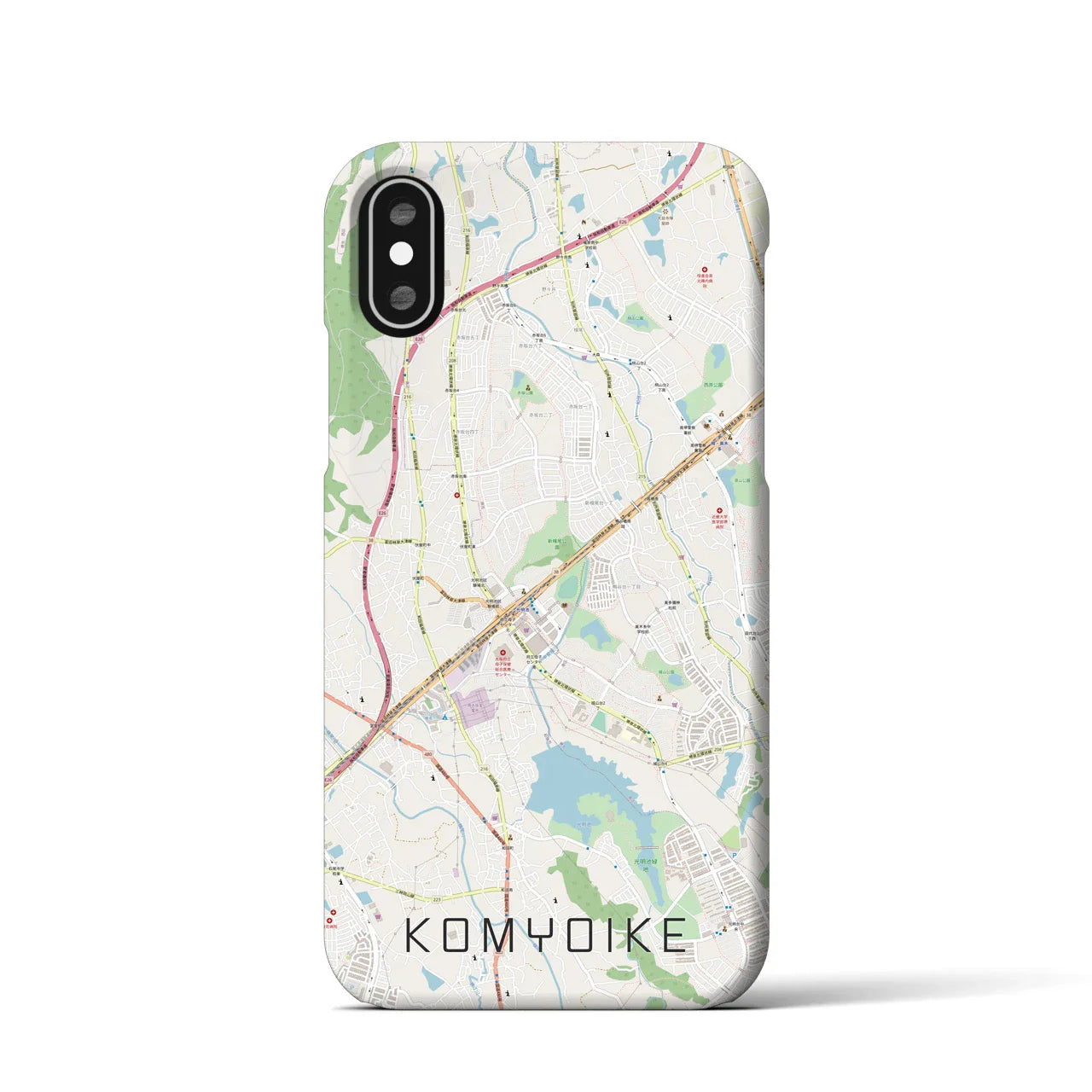 【光明池(大阪府)】地図柄iPhoneケース(バックカバータイプ)