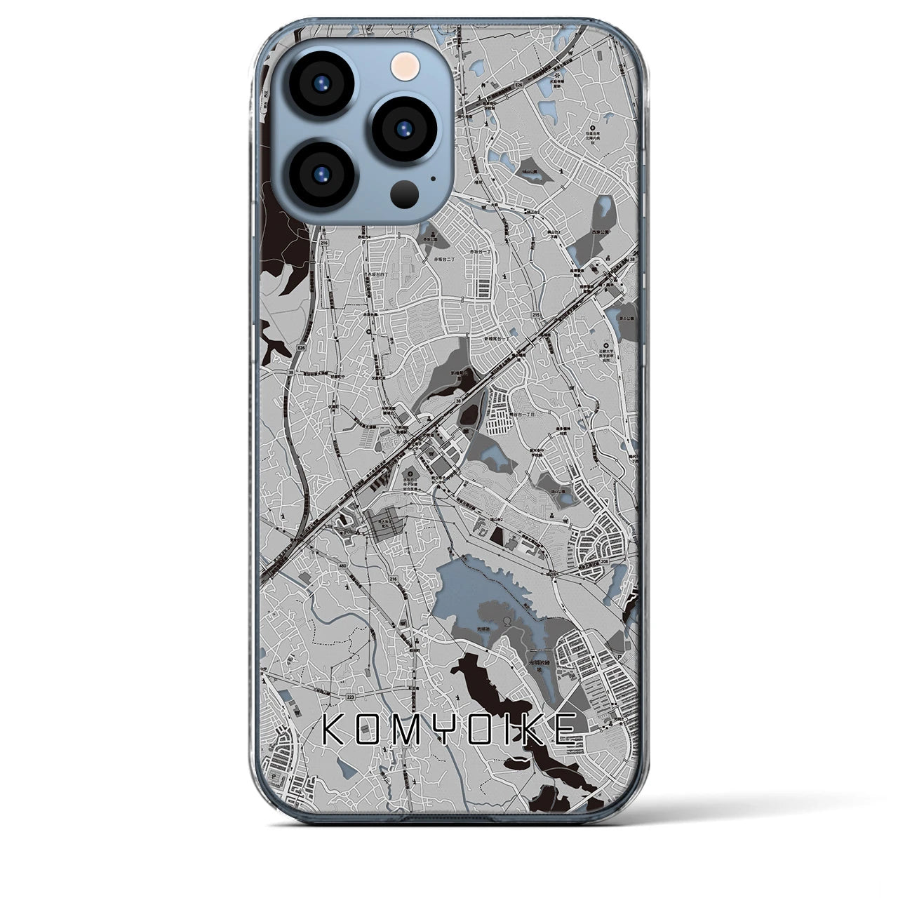 【光明池(大阪府)】地図柄iPhoneケース(クリアタイプ)