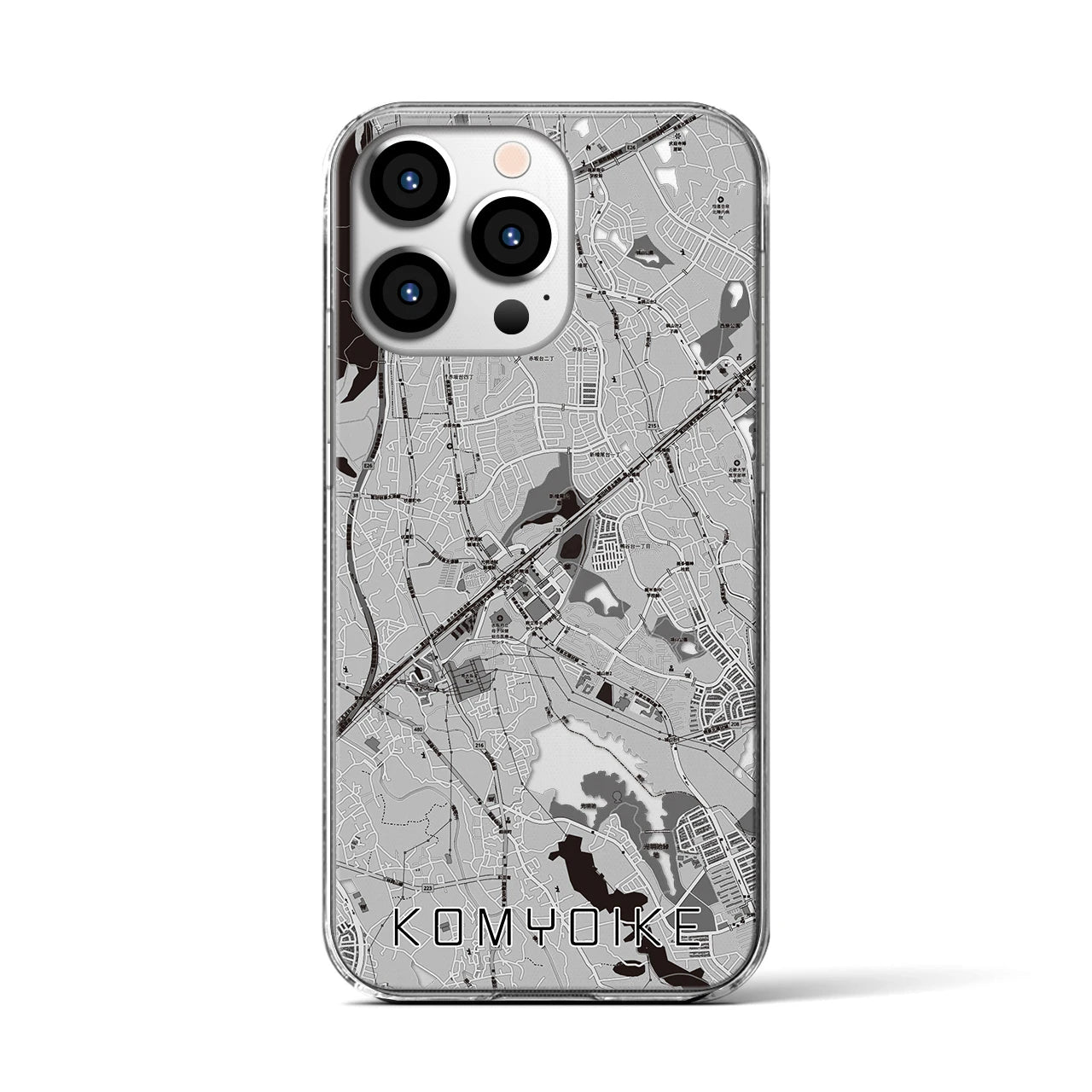 【光明池(大阪府)】地図柄iPhoneケース(クリアタイプ)