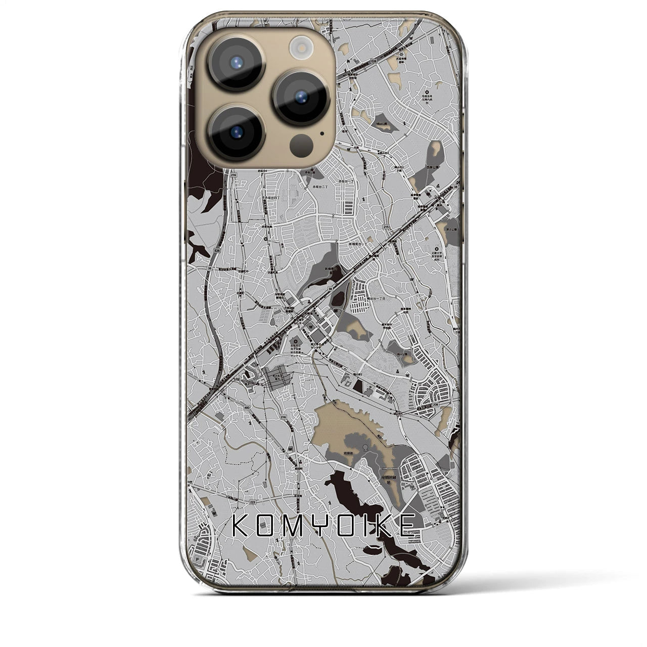 【光明池(大阪府)】地図柄iPhoneケース(クリアタイプ)