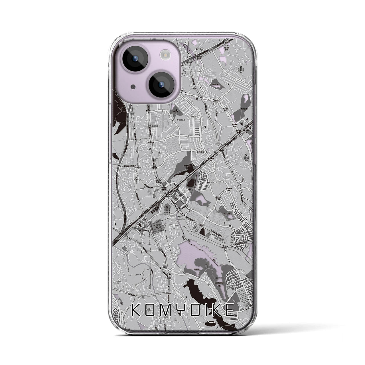 【光明池(大阪府)】地図柄iPhoneケース(クリアタイプ)