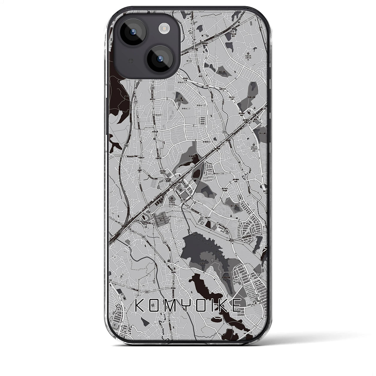 【光明池(大阪府)】地図柄iPhoneケース(クリアタイプ)