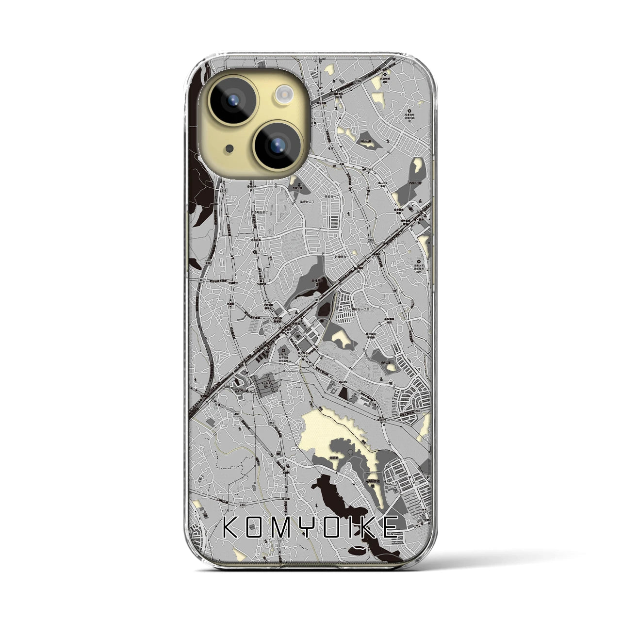 【光明池(大阪府)】地図柄iPhoneケース(クリアタイプ)