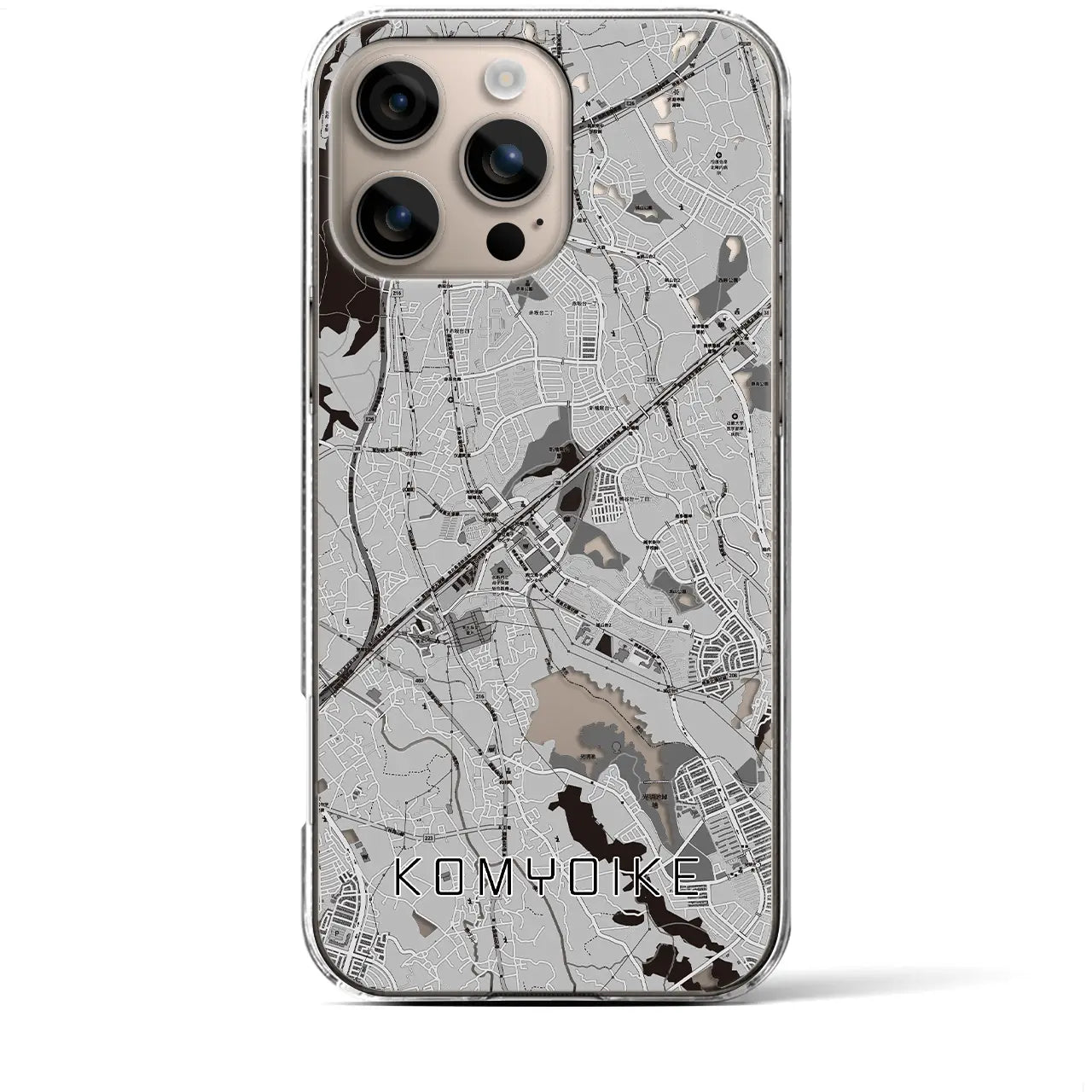 【光明池(大阪府)】地図柄iPhoneケース(クリアタイプ)