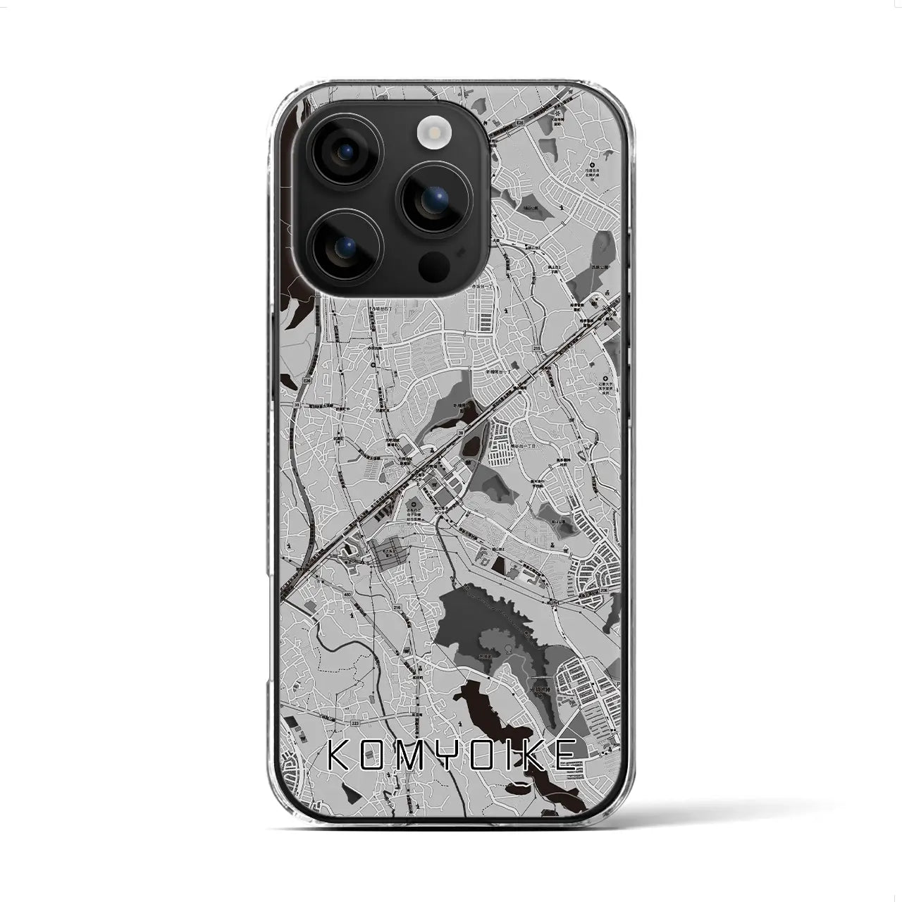 【光明池(大阪府)】地図柄iPhoneケース(クリアタイプ)
