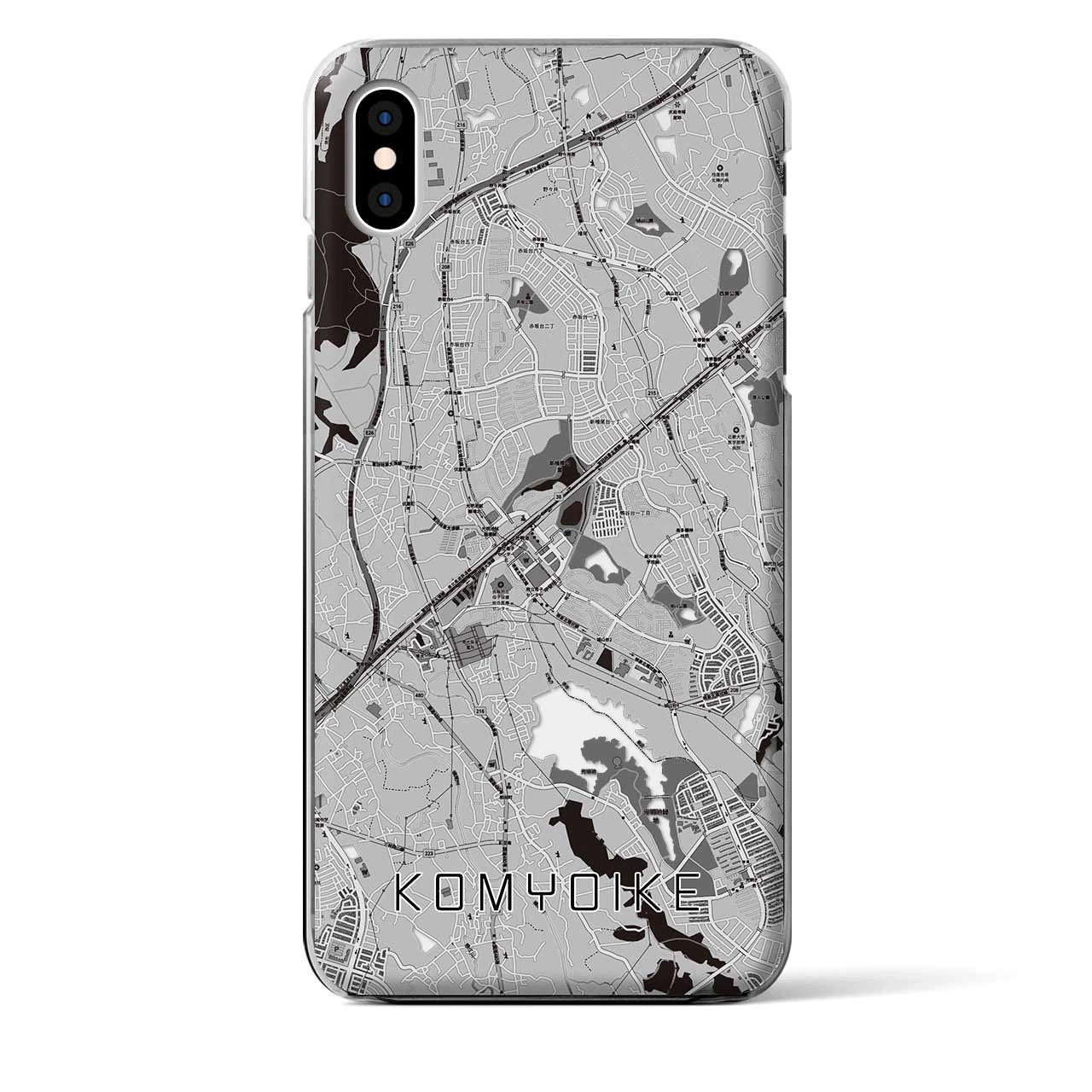 【光明池(大阪府)】地図柄iPhoneケース(クリアタイプ)