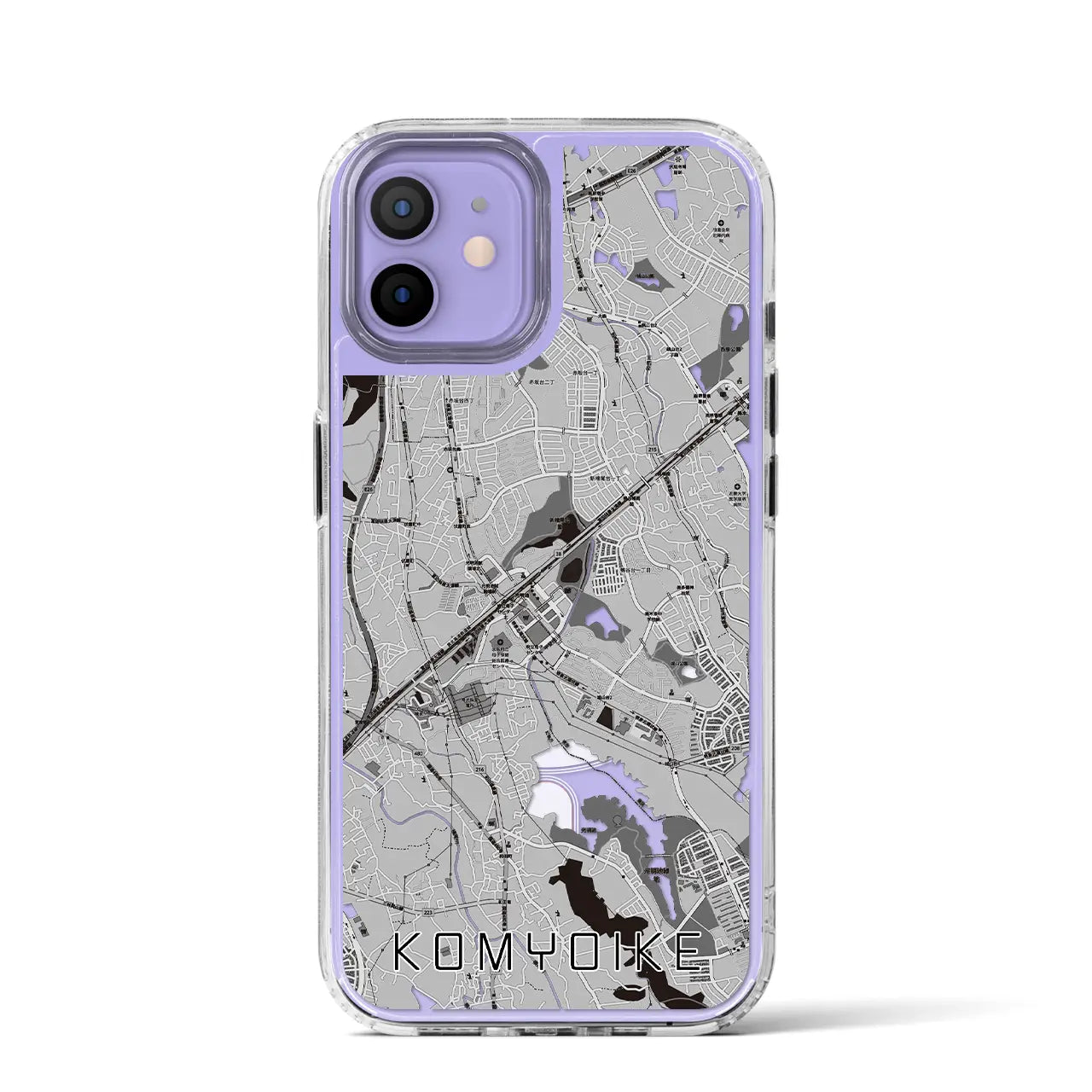 【光明池(大阪府)】地図柄iPhoneケース(MagSafeタイプ)