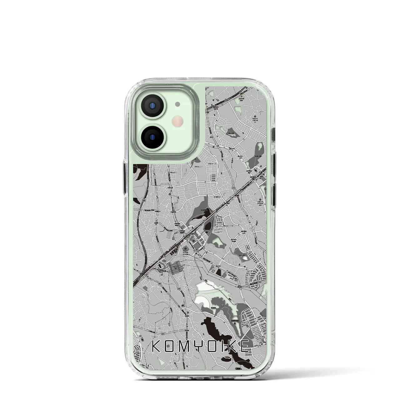 【光明池(大阪府)】地図柄iPhoneケース(MagSafeタイプ)