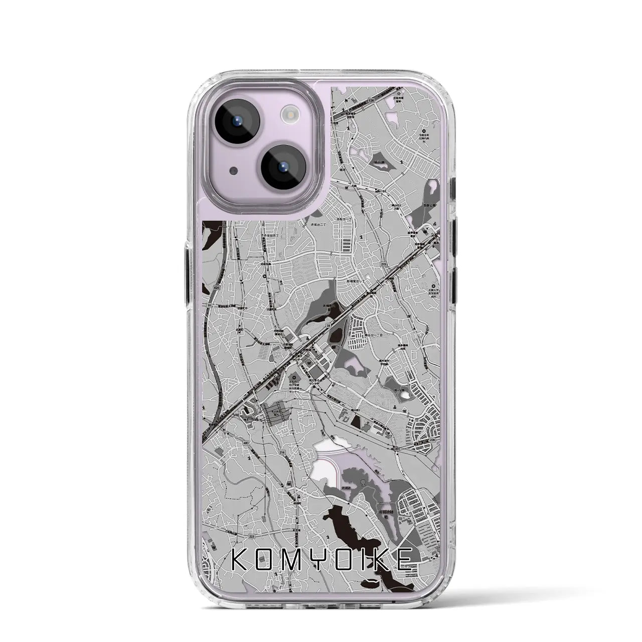 【光明池(大阪府)】地図柄iPhoneケース(MagSafeタイプ)