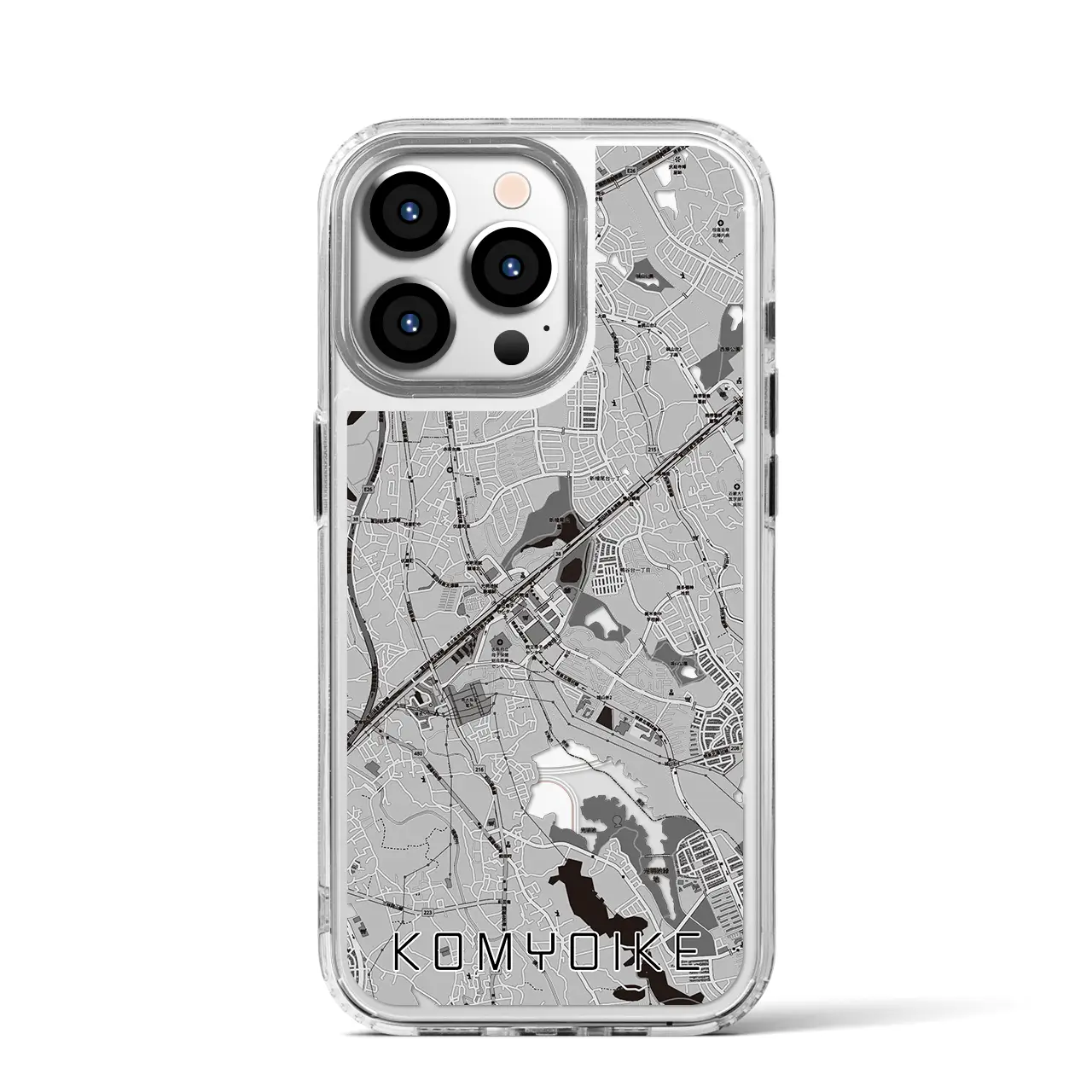 【光明池(大阪府)】地図柄iPhoneケース(MagSafeタイプ)