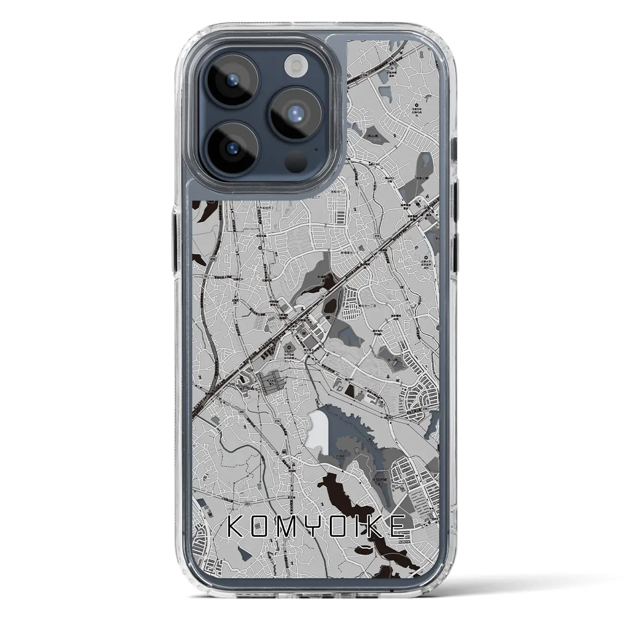 【光明池(大阪府)】地図柄iPhoneケース(MagSafeタイプ)