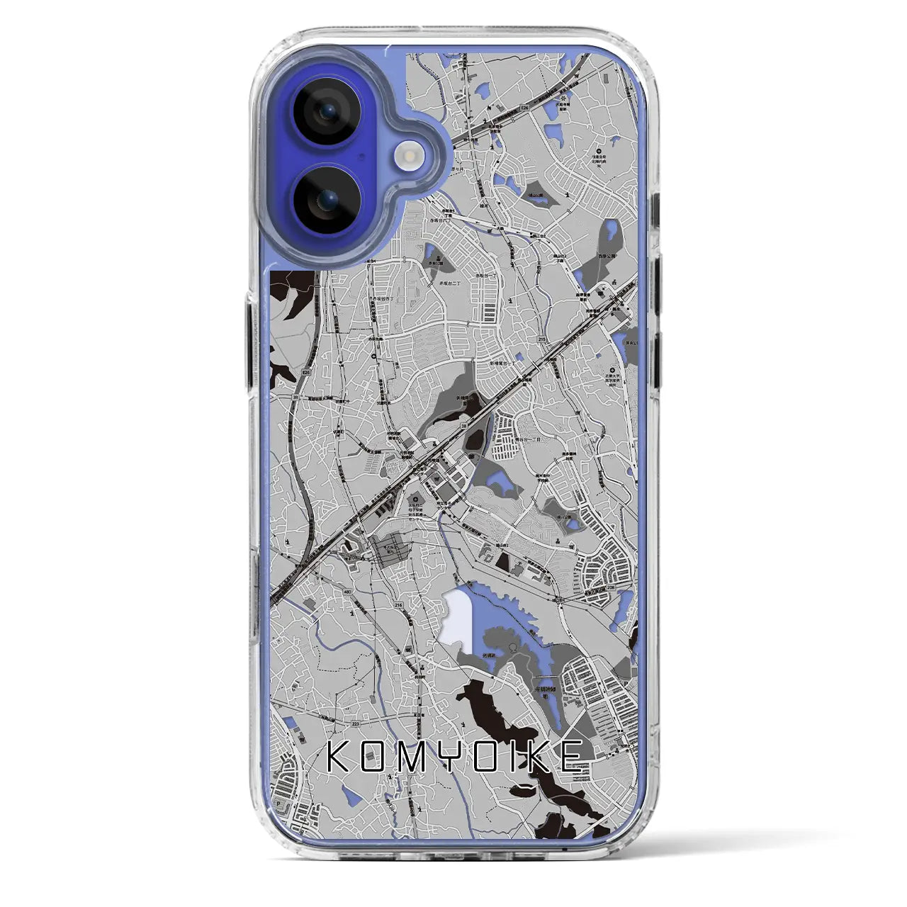 【光明池(大阪府)】地図柄iPhoneケース(MagSafeタイプ)