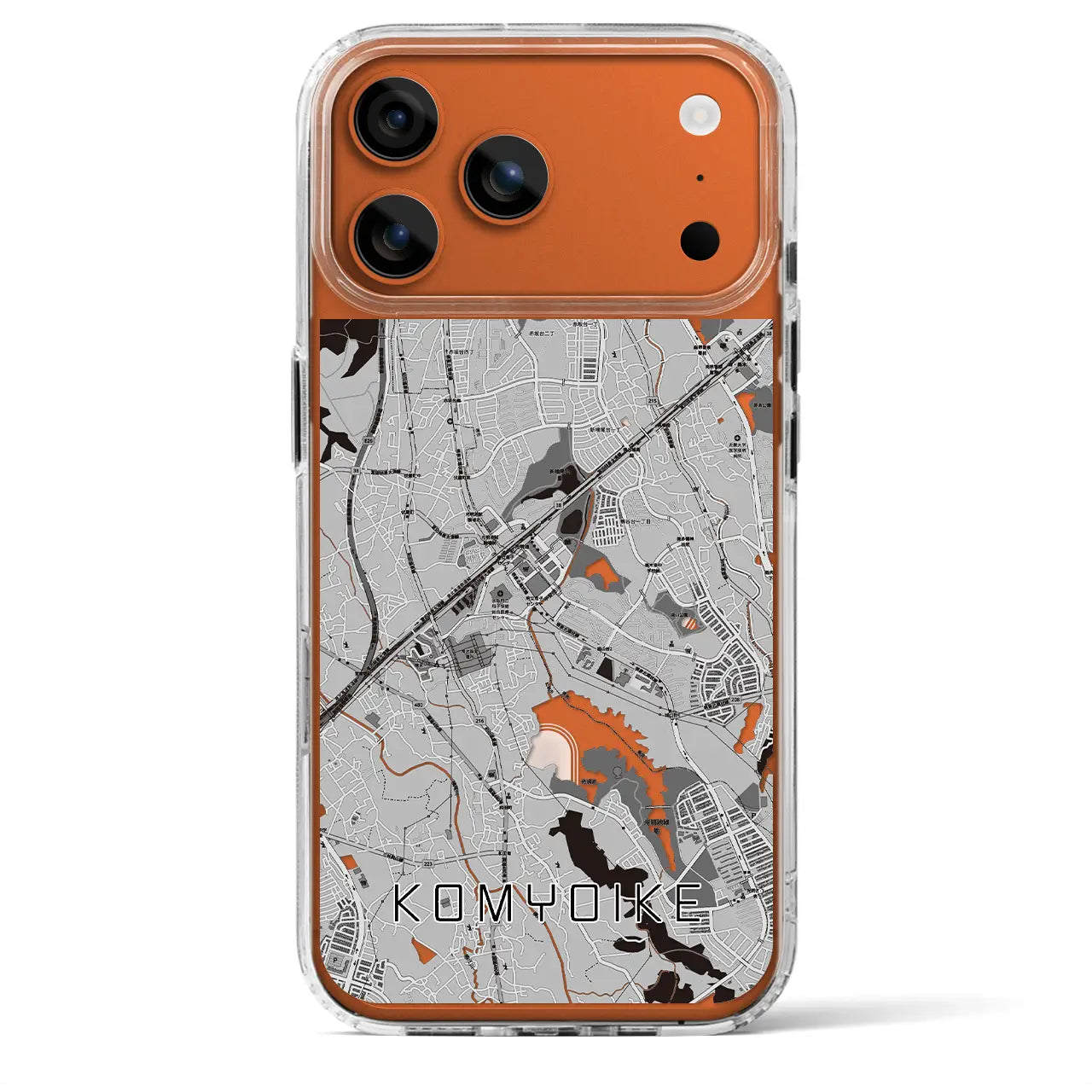 【光明池(大阪府)】地図柄iPhoneケース(MagSafeタイプ)