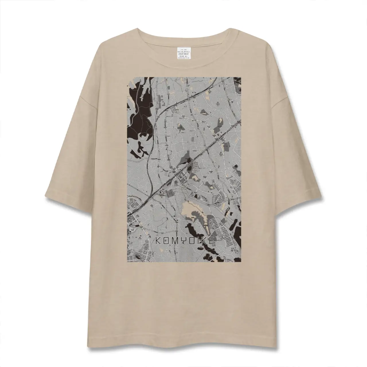 【光明池(大阪府)】地図柄ビッグシルエットTシャツ