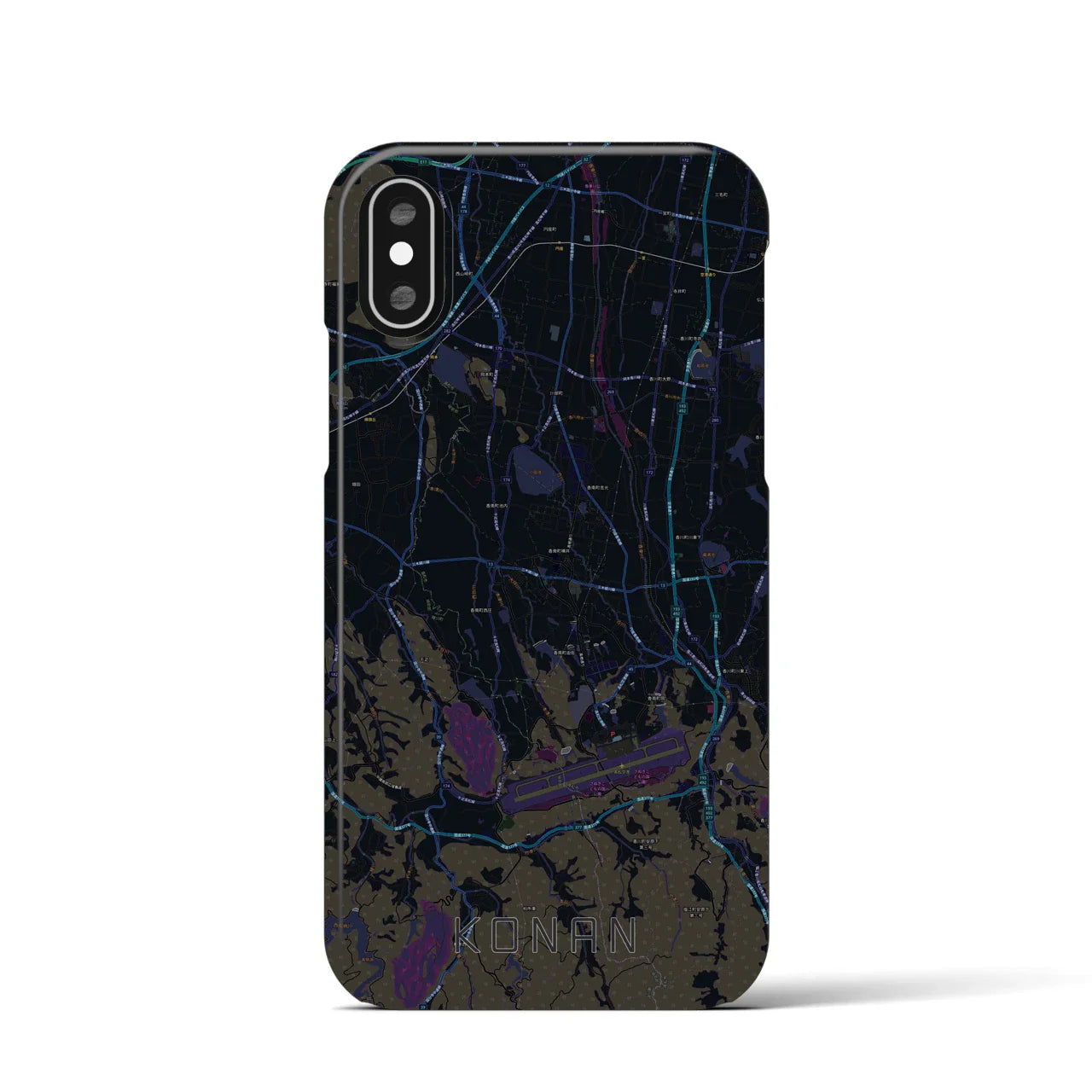 【香南(香川県)】地図柄iPhoneケース(バックカバータイプ)