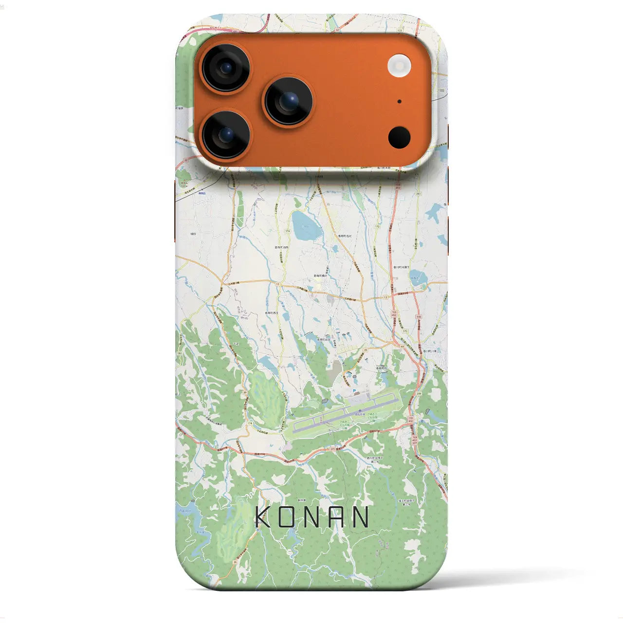 【香南(香川県)】地図柄iPhoneケース(バックカバータイプ)ブラック・iPhone 17 Pro Max 用