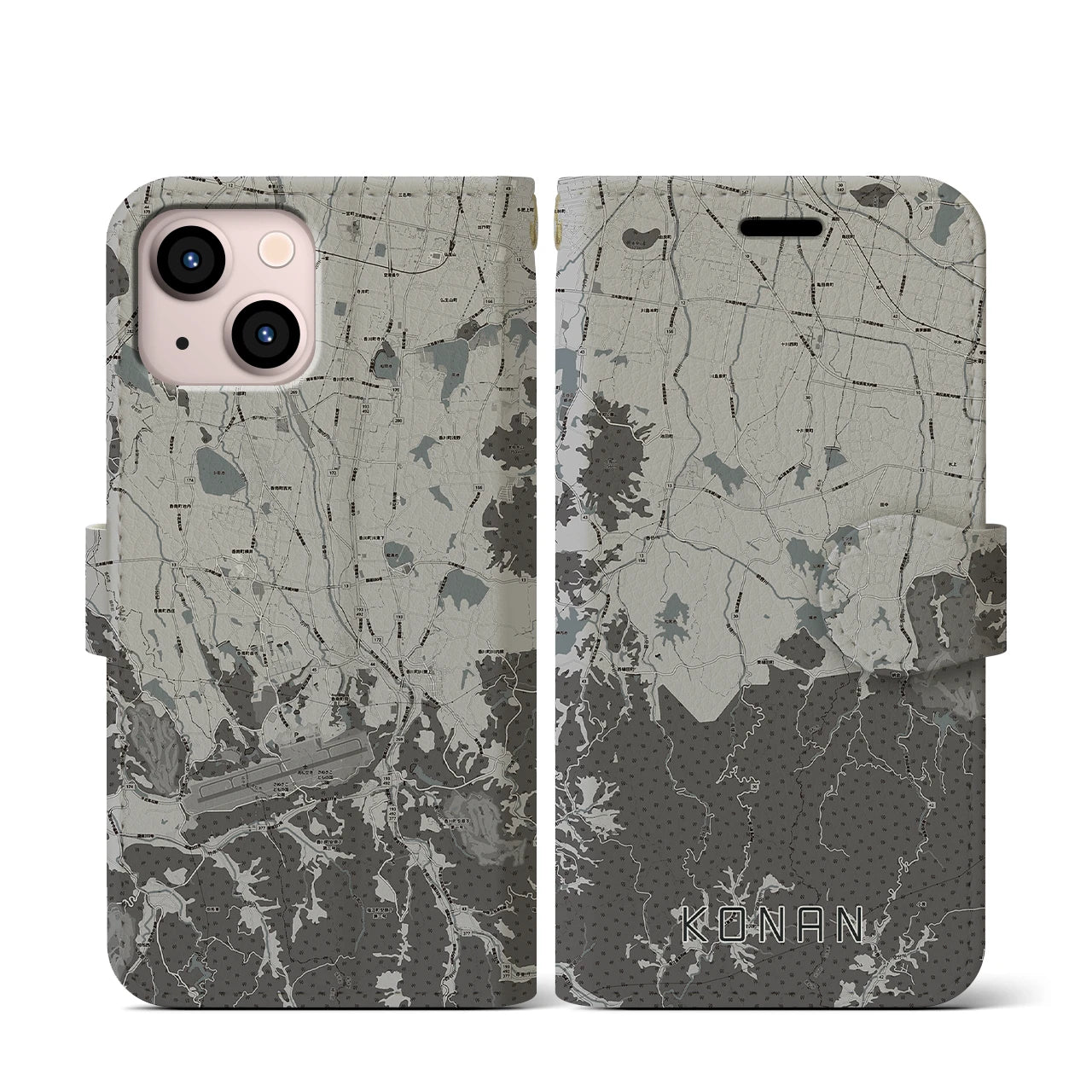 【香南(香川県)】地図柄iPhoneケース(手帳タイプ)