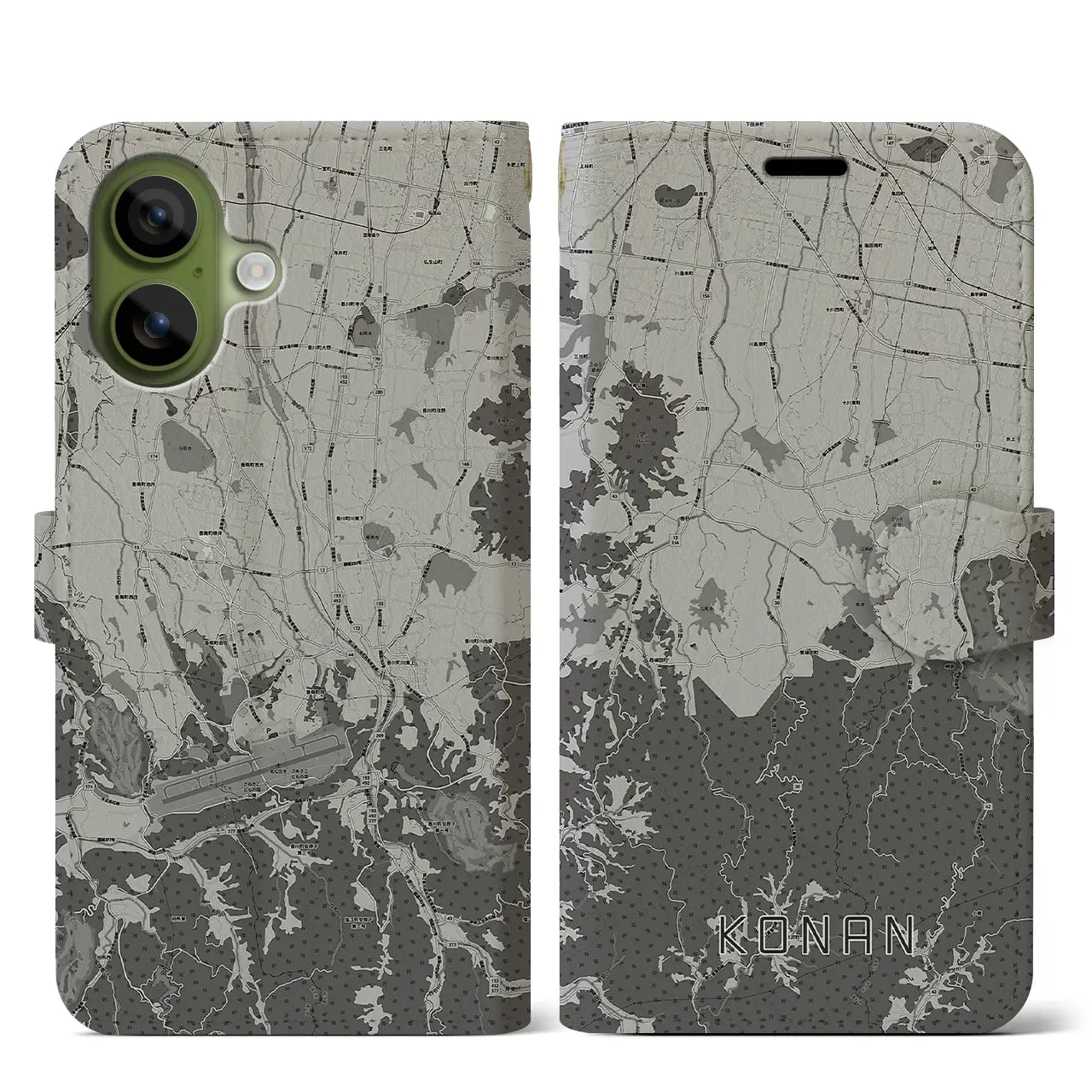 【香南(香川県)】地図柄iPhoneケース(手帳タイプ)