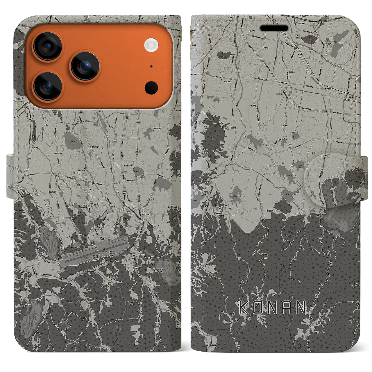 【香南(香川県)】地図柄iPhoneケース(手帳タイプ)