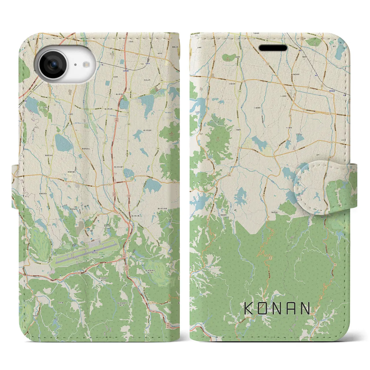 【香南(香川県)】地図柄iPhoneケース(手帳タイプ)