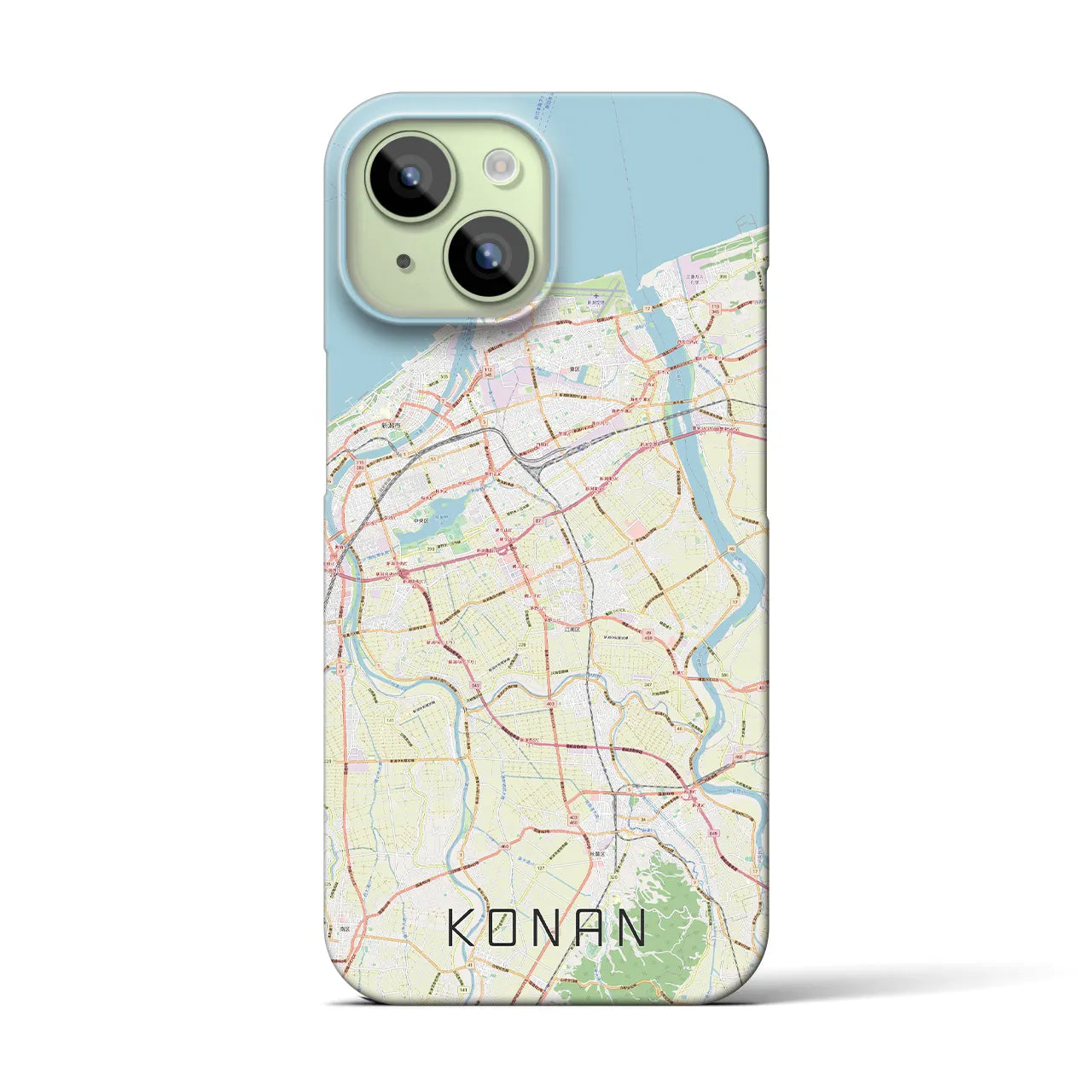 【江南(新潟県)】地図柄iPhoneケース(バックカバータイプ)