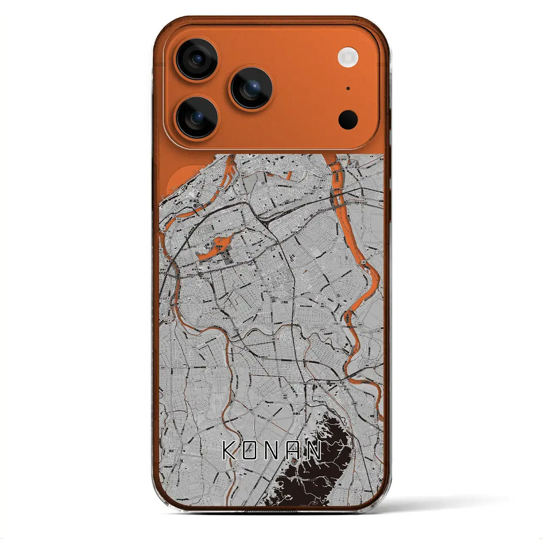 【江南(新潟県)】地図柄iPhoneケース(クリアタイプ)モノトーン・iPhone 17 Pro Max 用