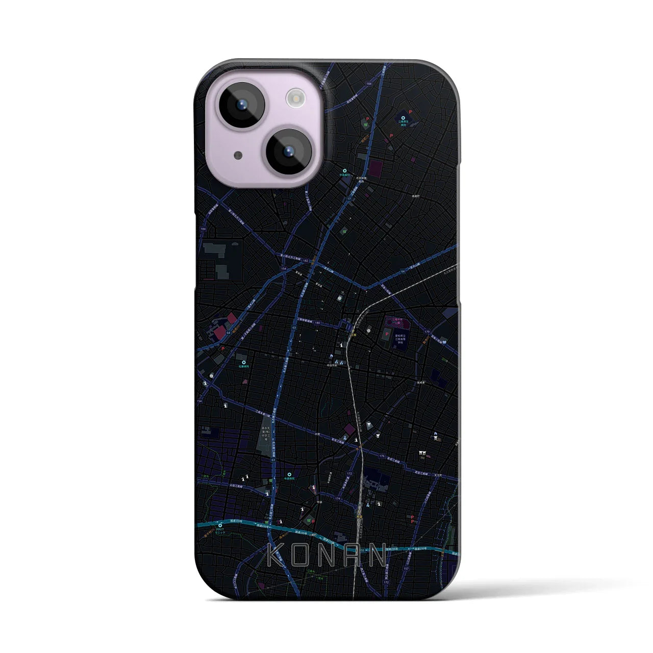 【江南(愛知県)】地図柄iPhoneケース(バックカバータイプ)