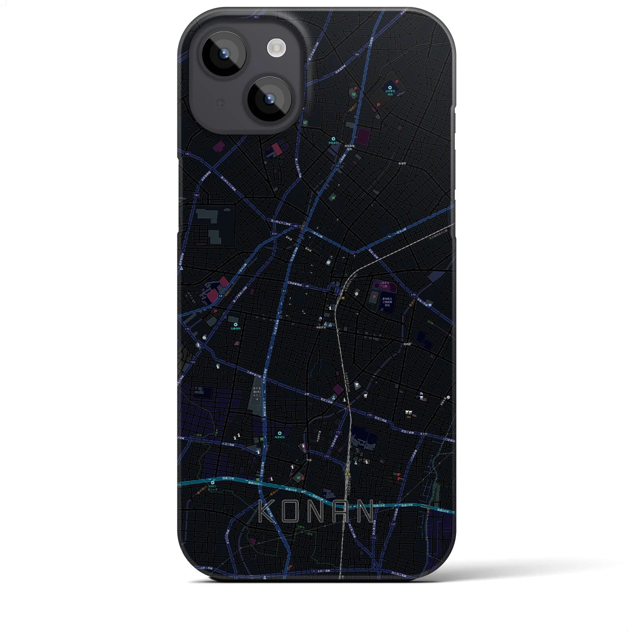 【江南(愛知県)】地図柄iPhoneケース(バックカバータイプ)