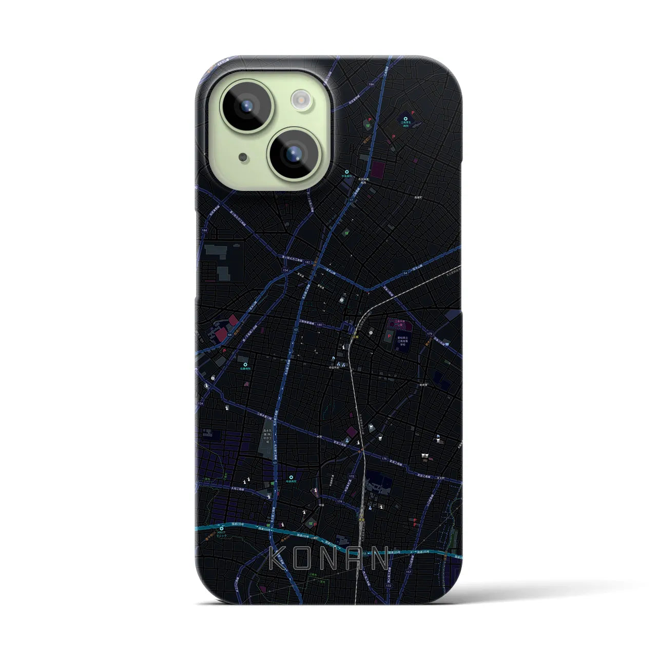 【江南(愛知県)】地図柄iPhoneケース(バックカバータイプ)