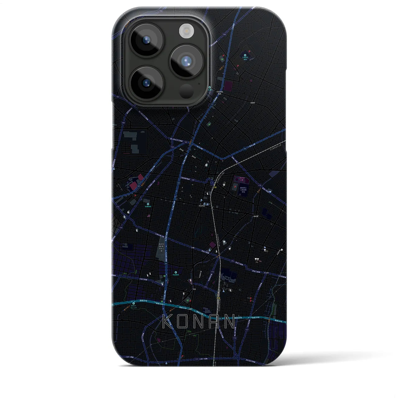 【江南(愛知県)】地図柄iPhoneケース(バックカバータイプ)