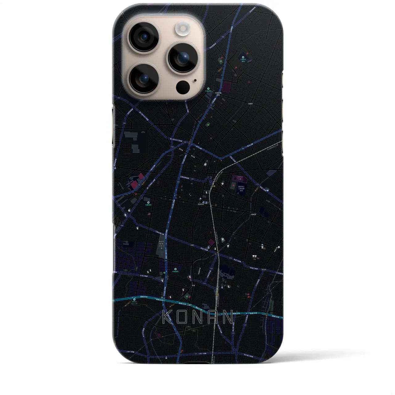 【江南(愛知県)】地図柄iPhoneケース(バックカバータイプ)