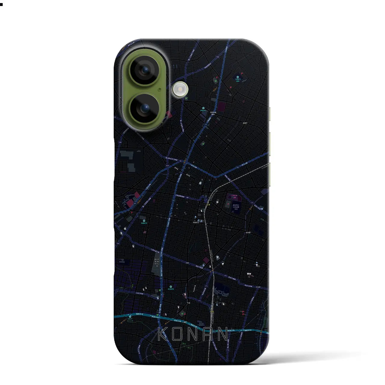 【江南(愛知県)】地図柄iPhoneケース(バックカバータイプ)