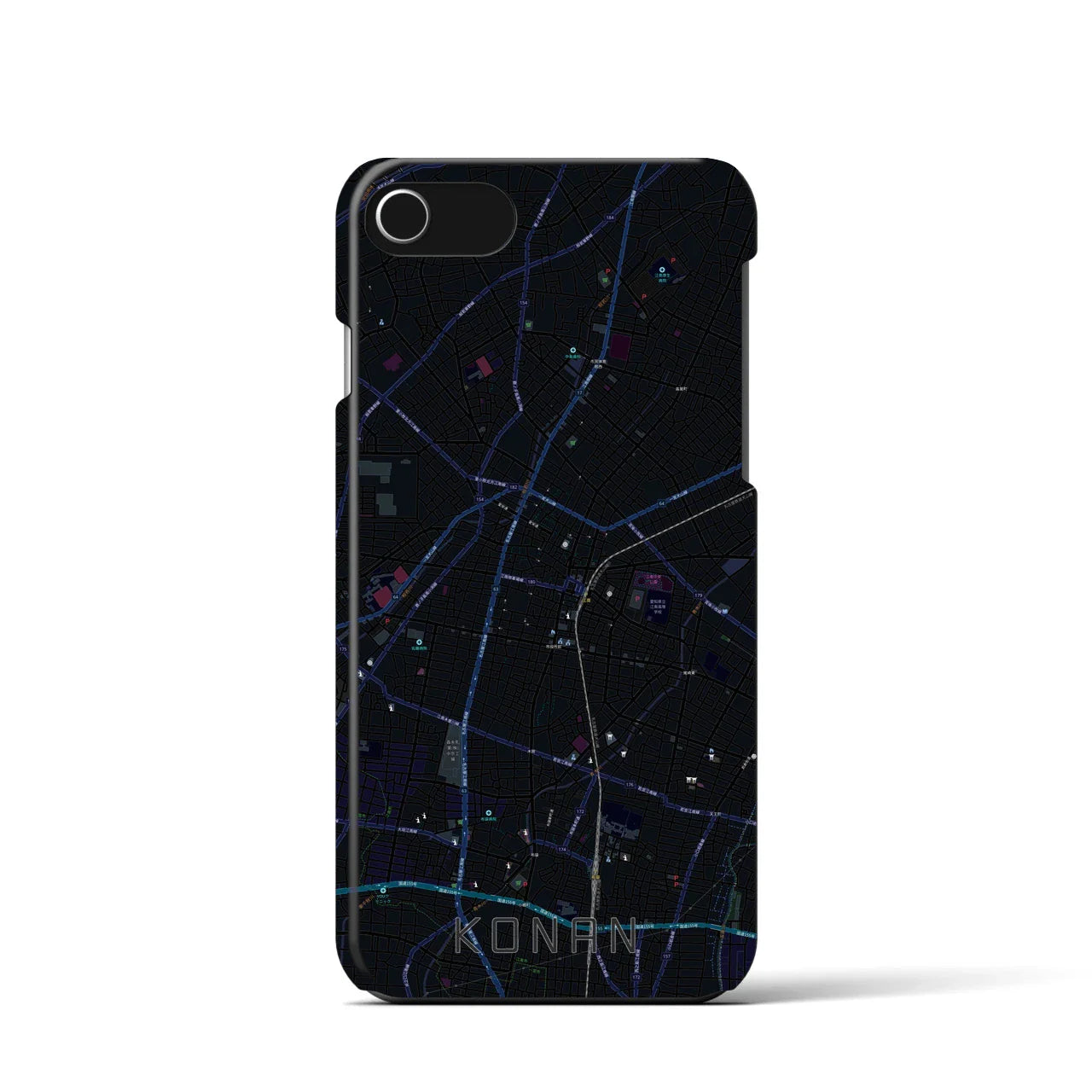【江南(愛知県)】地図柄iPhoneケース(バックカバータイプ)