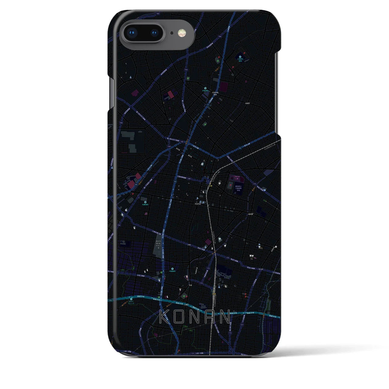 【江南(愛知県)】地図柄iPhoneケース(バックカバータイプ)